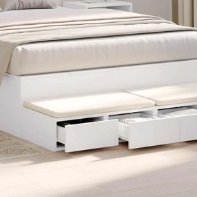 Camas com Gavetas vidaXL Brancas 120x36,5x16,5 cm Madeira Engenheirada