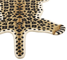 Tapete para crianças em lã creme impressão de leopardo 100 x 160 cm AZAAD Beliani
