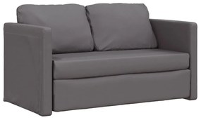 Sofá-cama sem pés 112x174x55 cm couro artificial cinzento