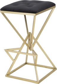 BANCO DE BAR PIRAMID 40X40X75 CM DOURADO E PRETO