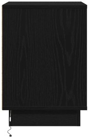 Cômodas de Cabeceira com Luzes LED 2 pcs Preto 39x34,5x50 cm