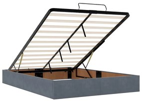 Estrutura de cama otomana colchões 140x200 cm cinzento escuro