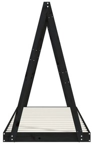 Estrutura de cama infantil 80x200 cm pinho maciço preto