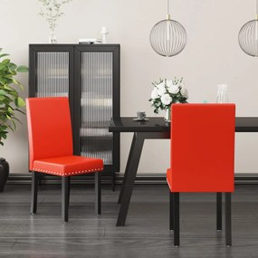 vidaXL Cadeiras de jantar 2 pcs PVC vermelho