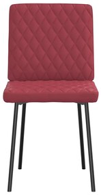 Cadeiras de jantar 2 pcs couro artificial vermelho-tinto