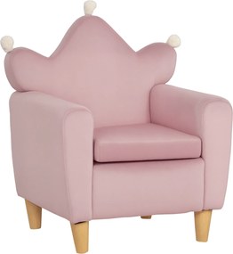 HOMCOM Poltrona Infantil Mini Sofá para Crianças Acima de 3 Anos com Assento Acolchoado Apoio para os Braços 45kg 50x42x58cm Rosa | Aosom Portugal