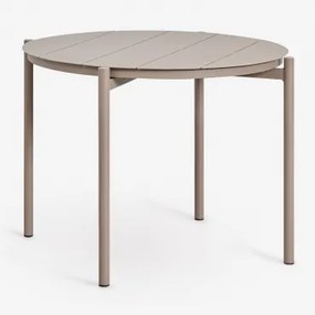 Mesa De Jantar Redonda Ø110 Cm Em Alumínio Elton Moka Brown - Sklum