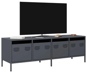 Móvel de TV 135x39x43,5 cm aço laminado a frio antracite