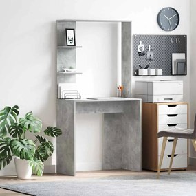 VidaXL Secretária de Computador Cinzenta de Cimento Cinzento de cimento