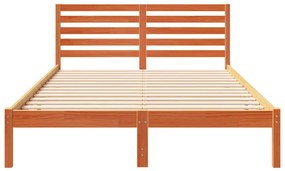 Estrutura da Cama com cabeceira Castanho-mel 140 x 220 cm