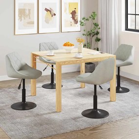 vidaXL Cadeiras de jantar giratórias 4 pcs veludo cinzento-claro