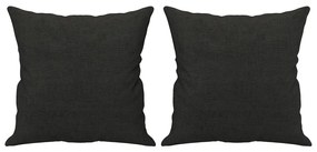3 pcs conjunto de sofás com almofadas tecido preto