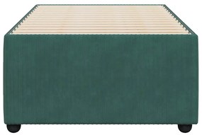 Estrutura de cama sem colchão 100x200 cm veludo verde-escuro