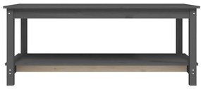 Mesa de centro 110x55x45 cm madeira de pinho maciça cinzento