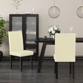 vidaXL Cadeiras de jantar 2 pcs PVC cor creme