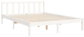 Estrutura de cama King Size com cabeceira madeira maciça branco