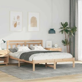 vidaXL Estrutura da Cama Castanho 140 x 190 cm Madeira de pinho maciça