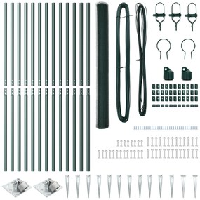 Conjunto de Cercas Conjunto de 2 Verde Metal 25 x 1,5 m Durável