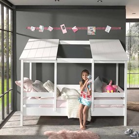 Cama para Crianças Casa HOUSEBED 09 TELHADO BRANCO * Branca