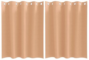 Cortinas 2 pcs Castanho-claro 140 x 140 cm Poliéster