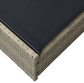 Espreguiçadeira Bege 60x200x27 cm Polirratã