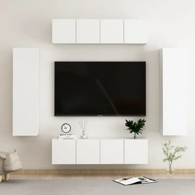 vidaXL 6 pcs conjunto de móveis de TV derivados de madeira branco