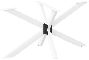 Perna mesa jantar aranha forma 150x78x(72-73) cm aço branco