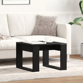 Mesa Lateral de Carvalho Preto - 50x50x35 cm, Feita de Madeira Maciça