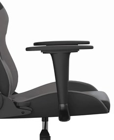 Cadeira gaming massagens couro artificial preto e cinzento