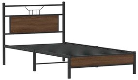 Estrutura cama s/ colchão derivados madeira carvalho castanho