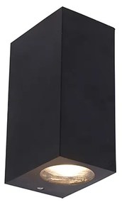 LED Candeeiro de parede inteligente preto em plástico com 2 GU10 Wi-Fi - Baleno Moderno