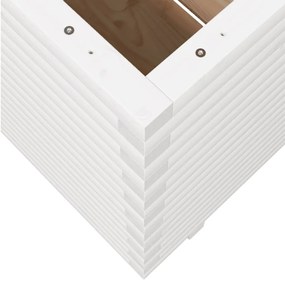 Vaso/floreira de jardim 70x70x72,5 cm pinho maciço branco