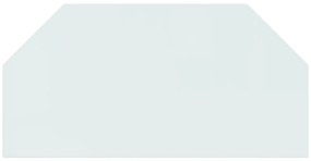 Placa de vidro para lareira hexagonal 100x50 cm