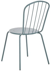 Conjunto de 4 cadeiras de jardim em metal azul claro CALVI Beliani