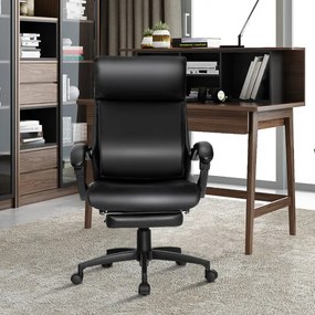 Cadeira de escritório ergonômica reclinável com apoio para os pés retrátil Cadeira giratória ajustável com altura de carga 150 kg 62 x 71,5 x 109-119