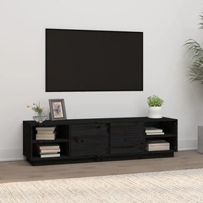 vidaXL Móvel de TV 156x40x40 cm madeira de pinho maciça preto