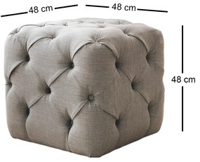 Pouffe Kup – Cinzento – 48x48x48 cm