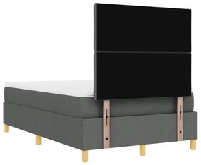 Cama Box Spring com Colchão e Banco Cinza Escuro 120x200 cm Tecido