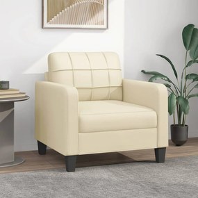 359108 vidaXL Poltrona 60 cm couro artificial creme