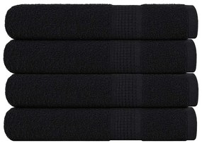 vidaXL Toalhas 4 pcs FROGN 100x200 cm 100% algodão preto