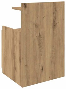 Mesa de cabeceira com 2 gavetas carvalho artesanal 40x36,5x62 cm