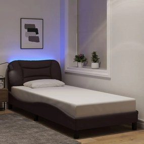 vidaXL Estrutura de cama com LED sem colchão 90x190 cm tecido
