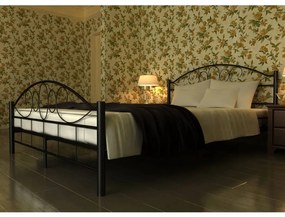 Cama com colchão 180x200 cm metal preto