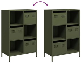 Móvel alto 68x39x103,5 cm aço verde azeitona