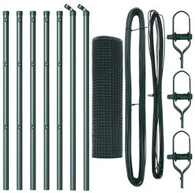 Conjunto de Poste de Cerca Conjunto de 2 Verde