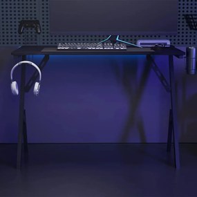 Secretária de gaming c/ pernas em forma de Y 110x60x75 cm preto