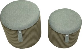 PUFE COM ARMAZENAMENTO BOLZANO 2 PEÇAS Ø 38X38-32X28 CM VERDE