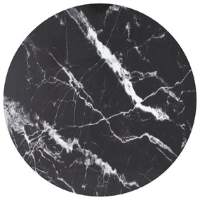 Tampo mesa Ø50x0,8 cm vidro temperado design mármore preto