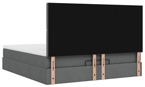 Estrutura de cama otomana com colchão 180x200cm cinzento escuro