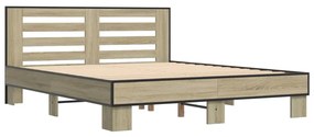 Estrutura de cama 150x200 cm derivados madeira/metal